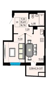 36,7 м², 1-комнатная квартира 4 984 400 ₽ - изображение 13