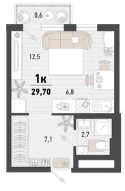 29,7 м², 1-комнатная квартира 8 656 510 ₽ - изображение 3