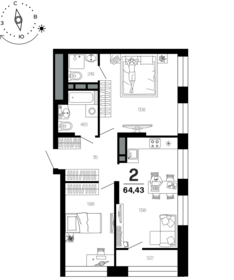 73,6 м², 3-комнатная квартира 7 300 000 ₽ - изображение 47