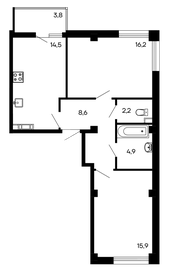 Квартира 66,1 м², 2-комнатная - изображение 1