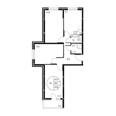 Квартира 67,8 м², 3-комнатная - изображение 2