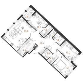 122,5 м², 4-комнатная квартира 52 000 000 ₽ - изображение 116