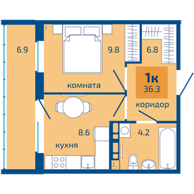 Квартира 36,3 м², 1-комнатная - изображение 1