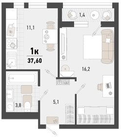 39,1 м², 1-комнатная квартира 9 857 110 ₽ - изображение 8