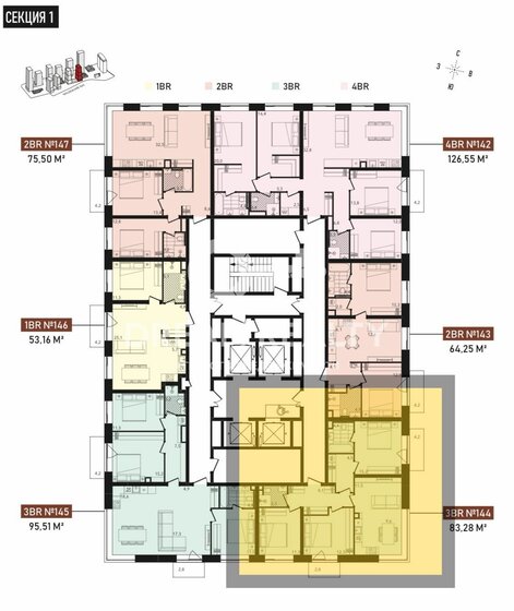 83,3 м², 3-комнатная квартира 60 000 000 ₽ - изображение 1