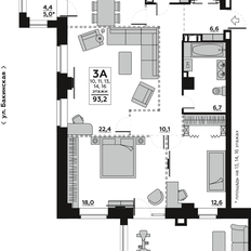 Квартира 102,9 м², 3-комнатная - изображение 2