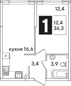 36,3 м², 1-комнатная квартира 5 630 130 ₽ - изображение 5
