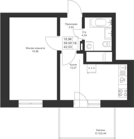 40,6 м², 1-комнатная квартира 6 734 620 ₽ - изображение 78