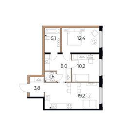 55,1 м², 2-комнатная квартира 9 091 500 ₽ - изображение 21