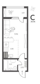 Квартира 26,6 м², студия - изображение 1