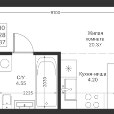 Квартира 33,1 м², студия - изображение 2