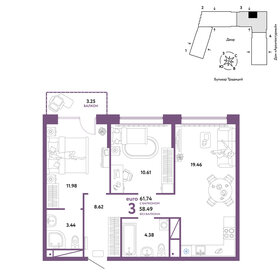 85,1 м², 3-комнатная квартира 6 100 000 ₽ - изображение 11