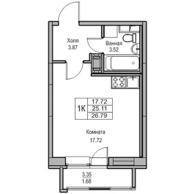 25,1 м², квартира-студия 6 031 281 ₽ - изображение 35