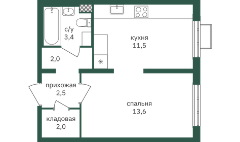 44,8 м², 1-комнатная квартира 11 900 000 ₽ - изображение 97