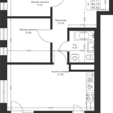 Квартира 65,5 м², 2-комнатная - изображение 2