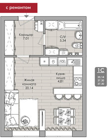 Квартира 36,7 м², 1-комнатные - изображение 1
