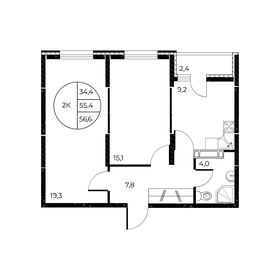 56,6 м², 2-комнатная квартира 8 512 640 ₽ - изображение 7