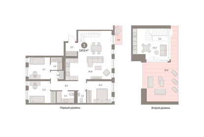 128,5 м², 4-комнатная квартира 21 900 000 ₽ - изображение 84