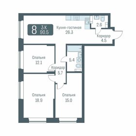 Квартира 90,5 м², 4-комнатная - изображение 1