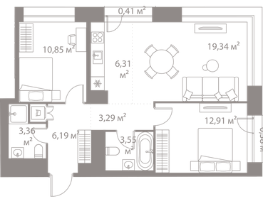 67,7 м², 3-комнатная квартира 28 000 000 ₽ - изображение 68