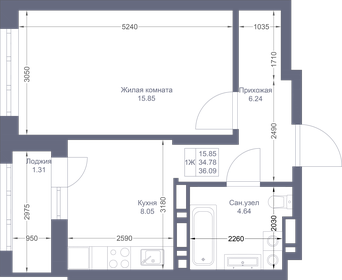 36,2 м², 1-комнатная квартира 8 864 100 ₽ - изображение 91