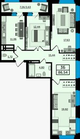 Квартира 86,2 м², 3-комнатная - изображение 1