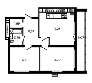 63,9 м², 2-комнатная квартира 8 793 764 ₽ - изображение 62