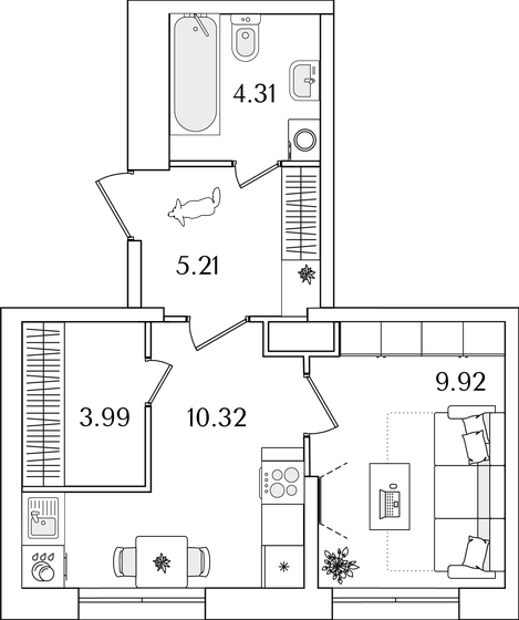 33,8 м², 1-комнатная квартира 8 978 324 ₽ - изображение 25