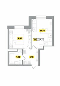 Квартира 32,4 м², 2-комнатная - изображение 1