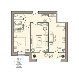 56,6 м², 2-комнатная квартира 7 928 200 ₽ - изображение 27
