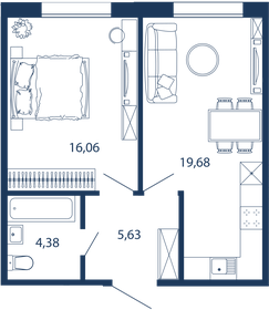 48,5 м², 1-комнатные апартаменты 17 073 556 ₽ - изображение 40