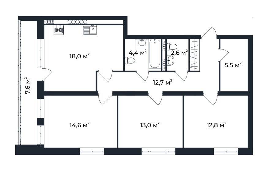 87,4 м², 3-комнатная квартира 10 817 078 ₽ - изображение 1
