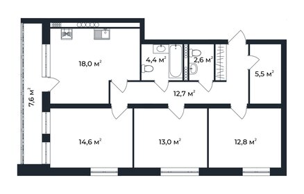 35 м², 1-комнатная квартира 4 188 000 ₽ - изображение 44