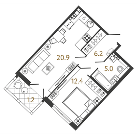 55,8 м², 2-комнатная квартира 12 500 000 ₽ - изображение 86