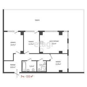 Квартира 152 м², 3-комнатные - изображение 1