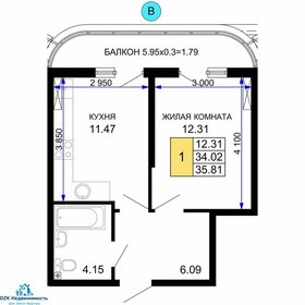 34,3 м², 1-комнатная квартира 4 200 000 ₽ - изображение 40