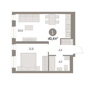 45 м², 2-комнатная квартира 7 300 000 ₽ - изображение 106