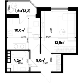 Квартира 34,3 м², 1-комнатная - изображение 1