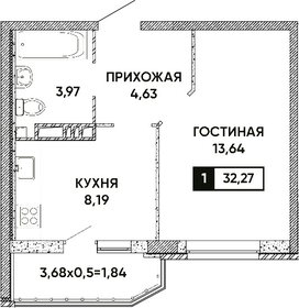 Квартира 34 м², 1-комнатная - изображение 1