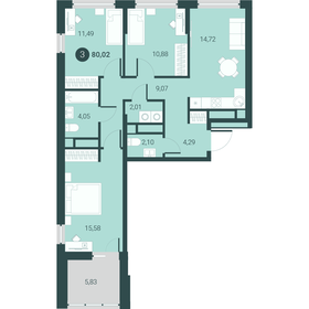 90,1 м², 3-комнатная квартира 8 000 000 ₽ - изображение 102