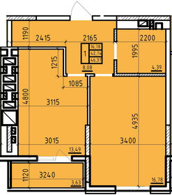 46,4 м², 1-комнатная квартира 4 637 000 ₽ - изображение 20