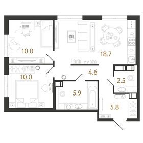 57,5 м², 2-комнатная квартира 16 236 356 ₽ - изображение 77