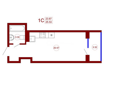 29 м², 1-комнатная квартира 2 450 000 ₽ - изображение 84