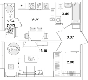 27 м², квартира-студия 8 000 000 ₽ - изображение 91