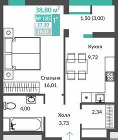 38,7 м², 1-комнатная квартира 16 778 440 ₽ - изображение 53