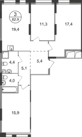 82,3 м², 3-комнатная квартира 18 139 622 ₽ - изображение 68