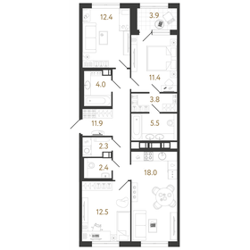 84,2 м², 3-комнатная квартира 22 444 520 ₽ - изображение 72