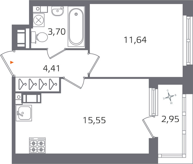 36,8 м², 1-комнатная квартира 10 805 330 ₽ - изображение 26