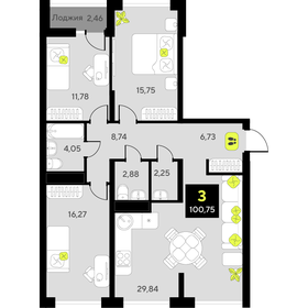 92,3 м², 3-комнатная квартира 11 500 000 ₽ - изображение 46