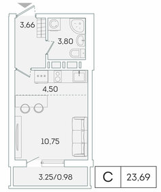 30,7 м², квартира-студия 3 900 000 ₽ - изображение 50